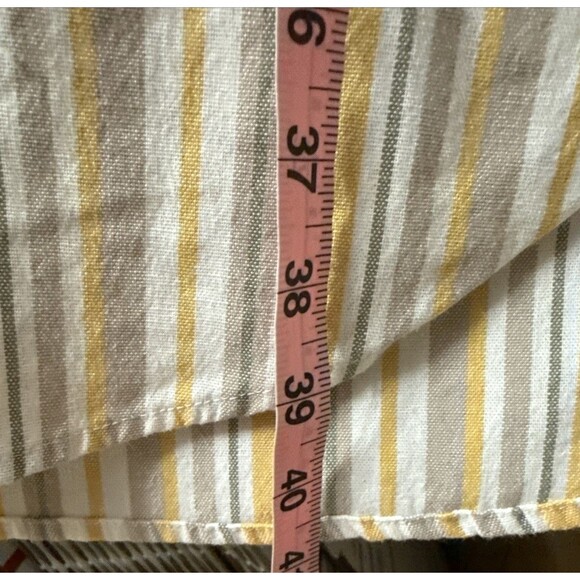 Robert Louis Linen Blend Shirt Dress Yellow Tan Stripes Women's Size 3X - Picture 11 of 11